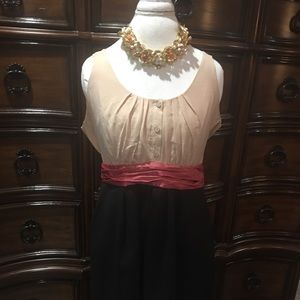 NY&C Silky top Nude w/pink Dress